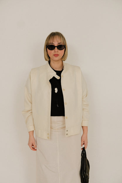 Vintage White Bomber