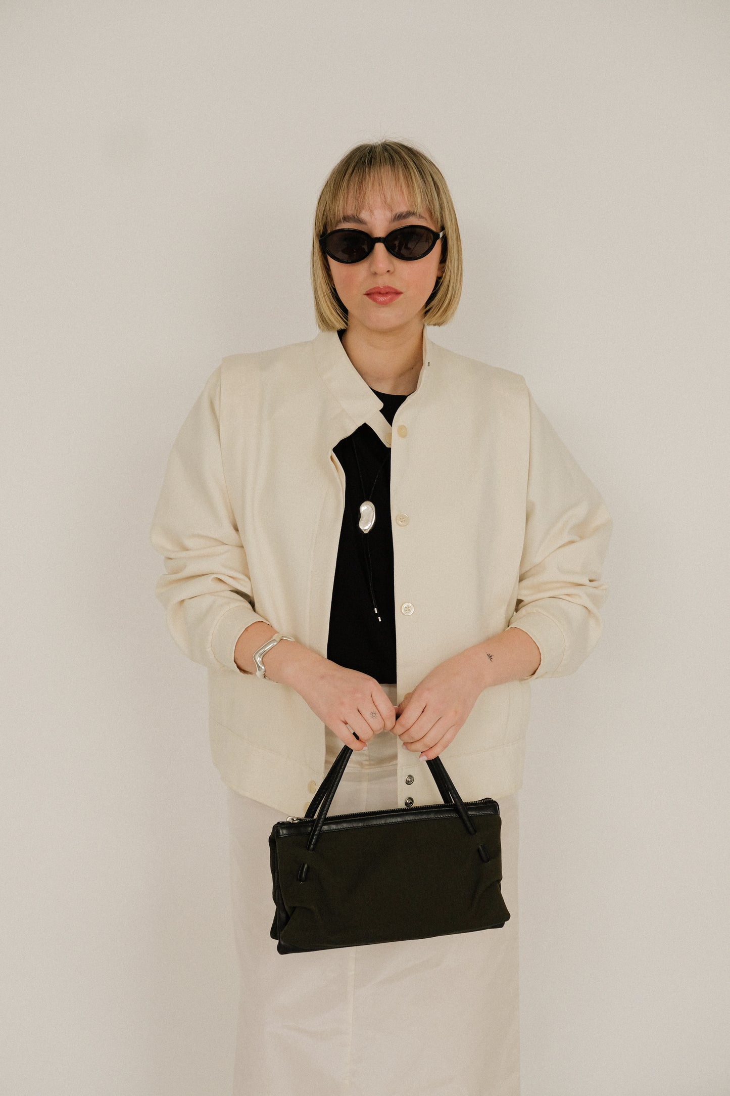 Vintage White Bomber