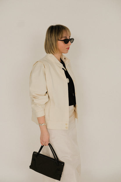 Vintage White Bomber