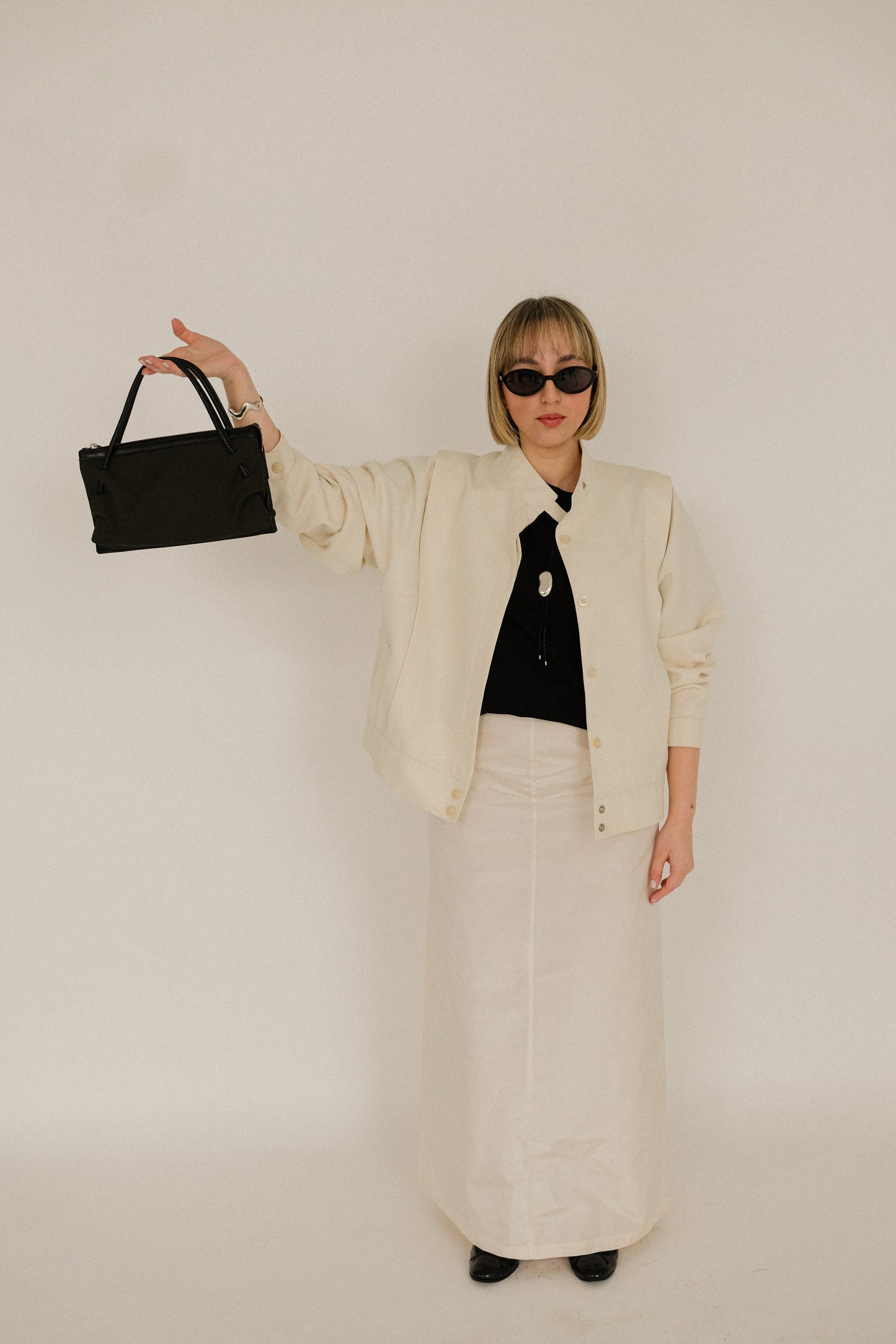 Vintage White Bomber