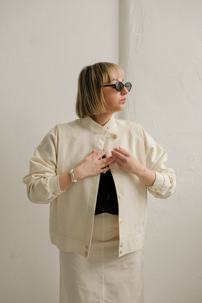 Vintage White Bomber