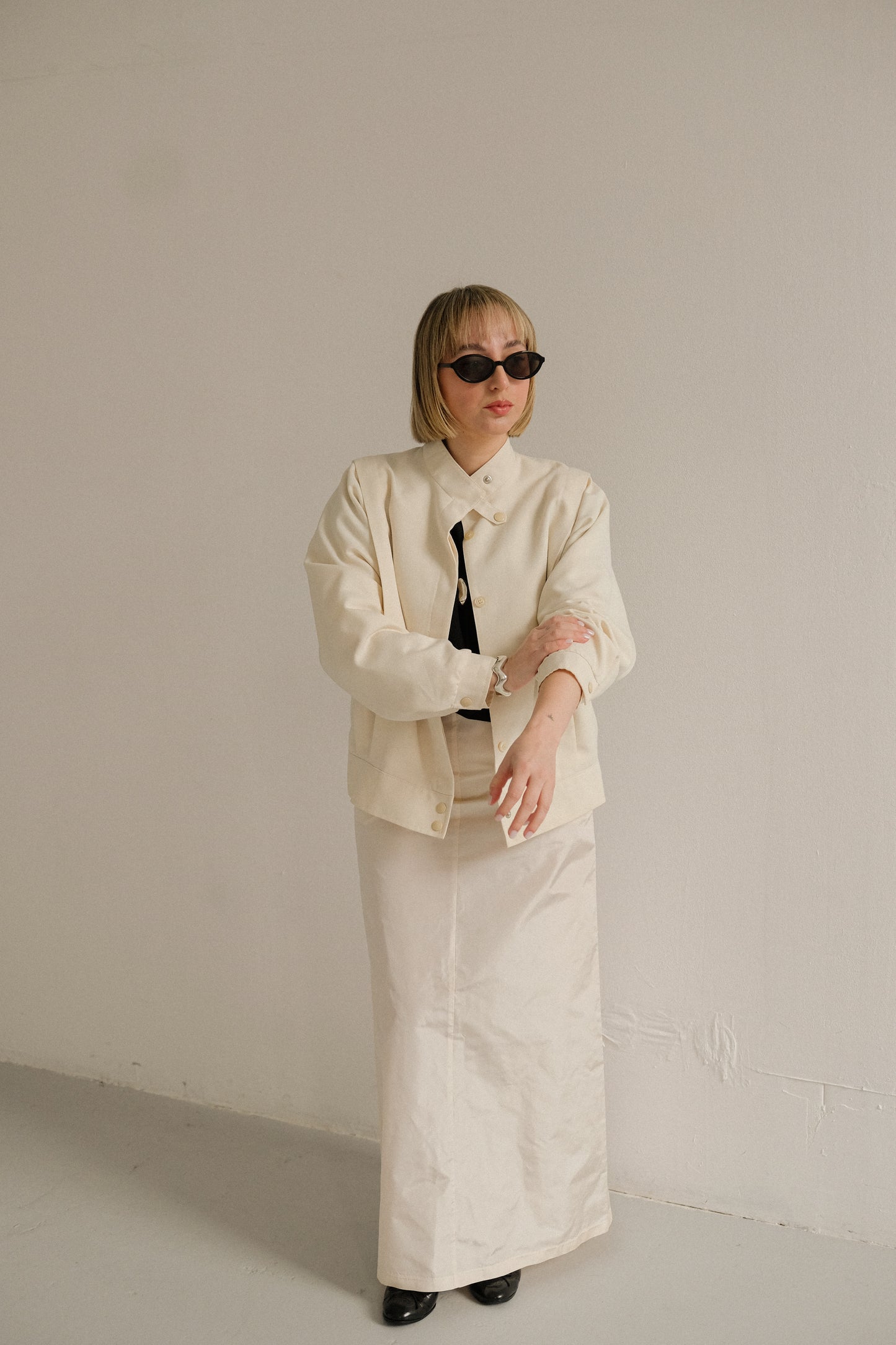 Vintage White Bomber