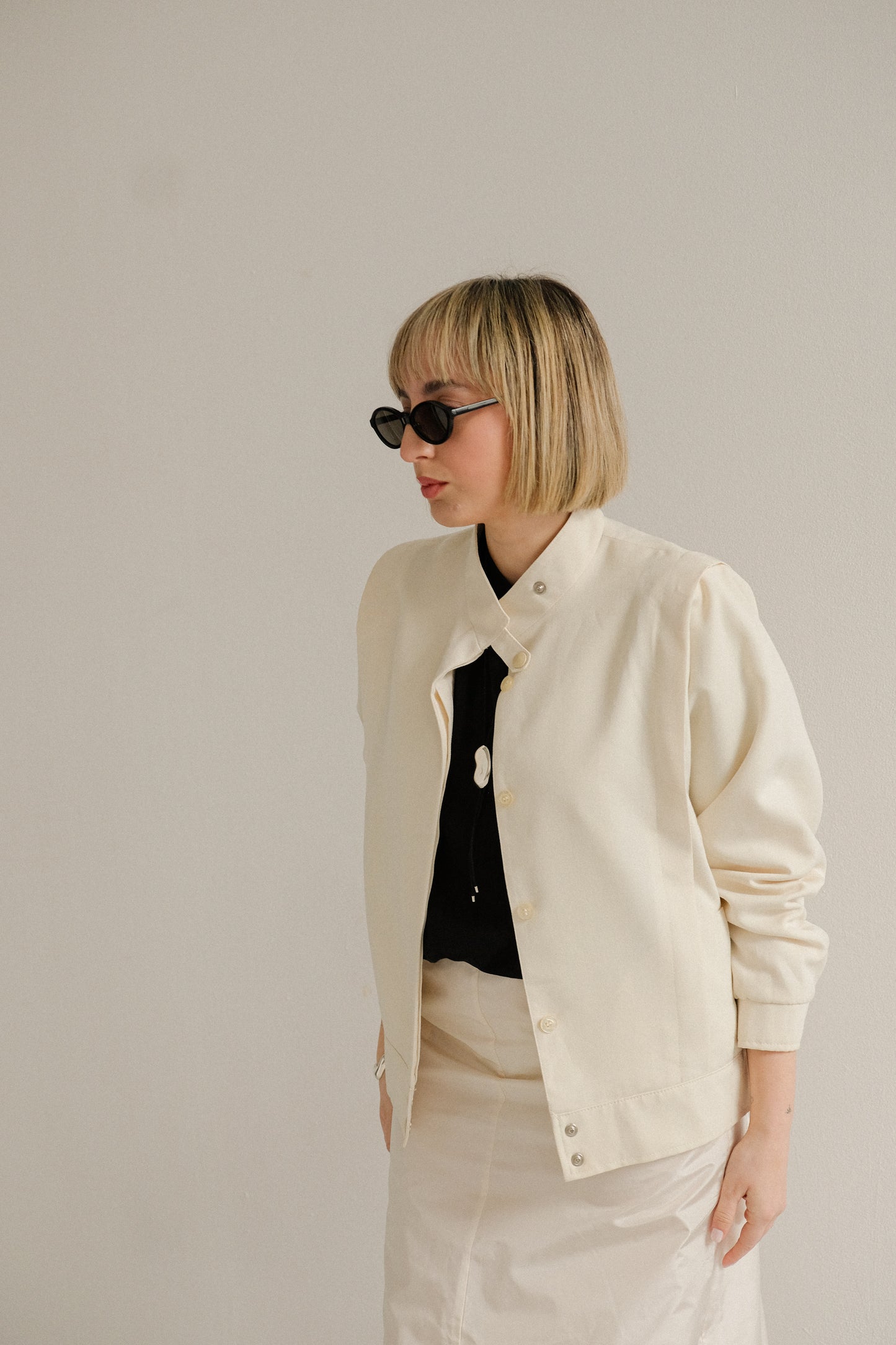 Vintage White Bomber